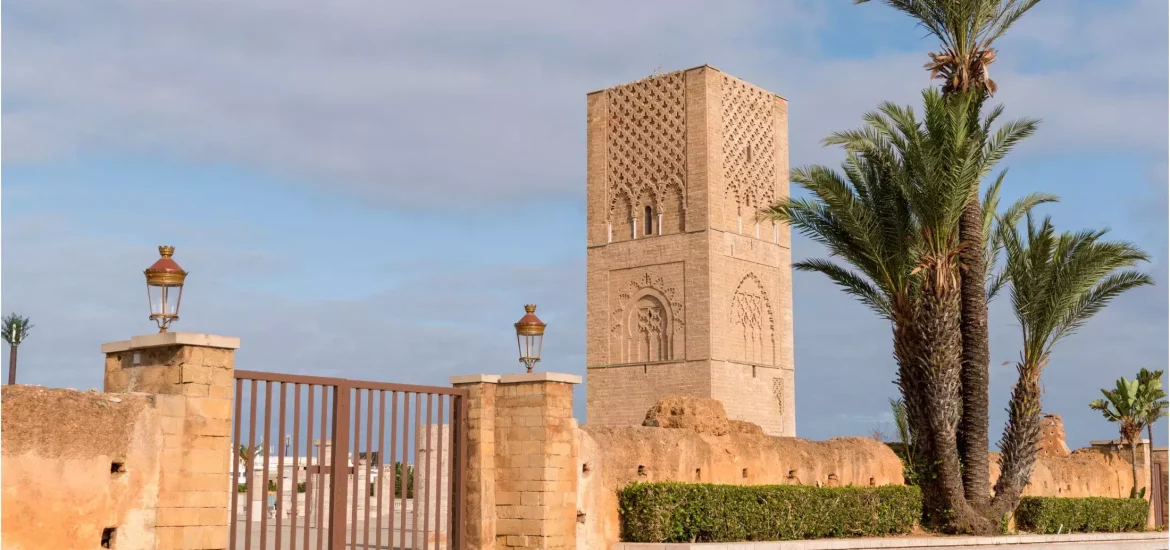 Hassan Tower in Rabat, Morocco, during a bright day